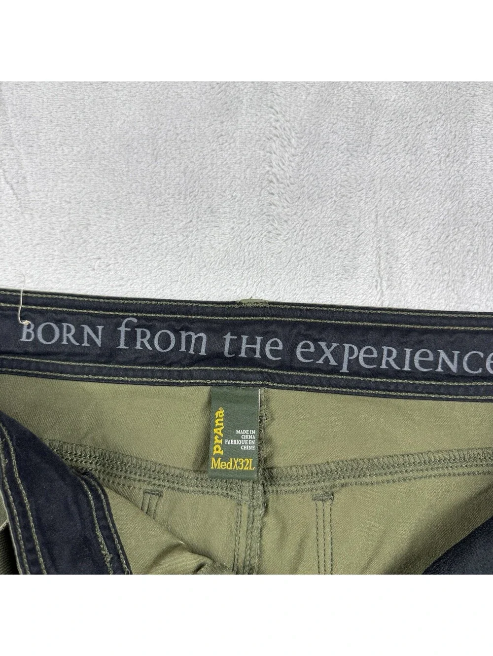 prAna Men’s Olive Rollup Cargo Hiking Pants Medium 30L Belt Hiking Gorpcore Tech